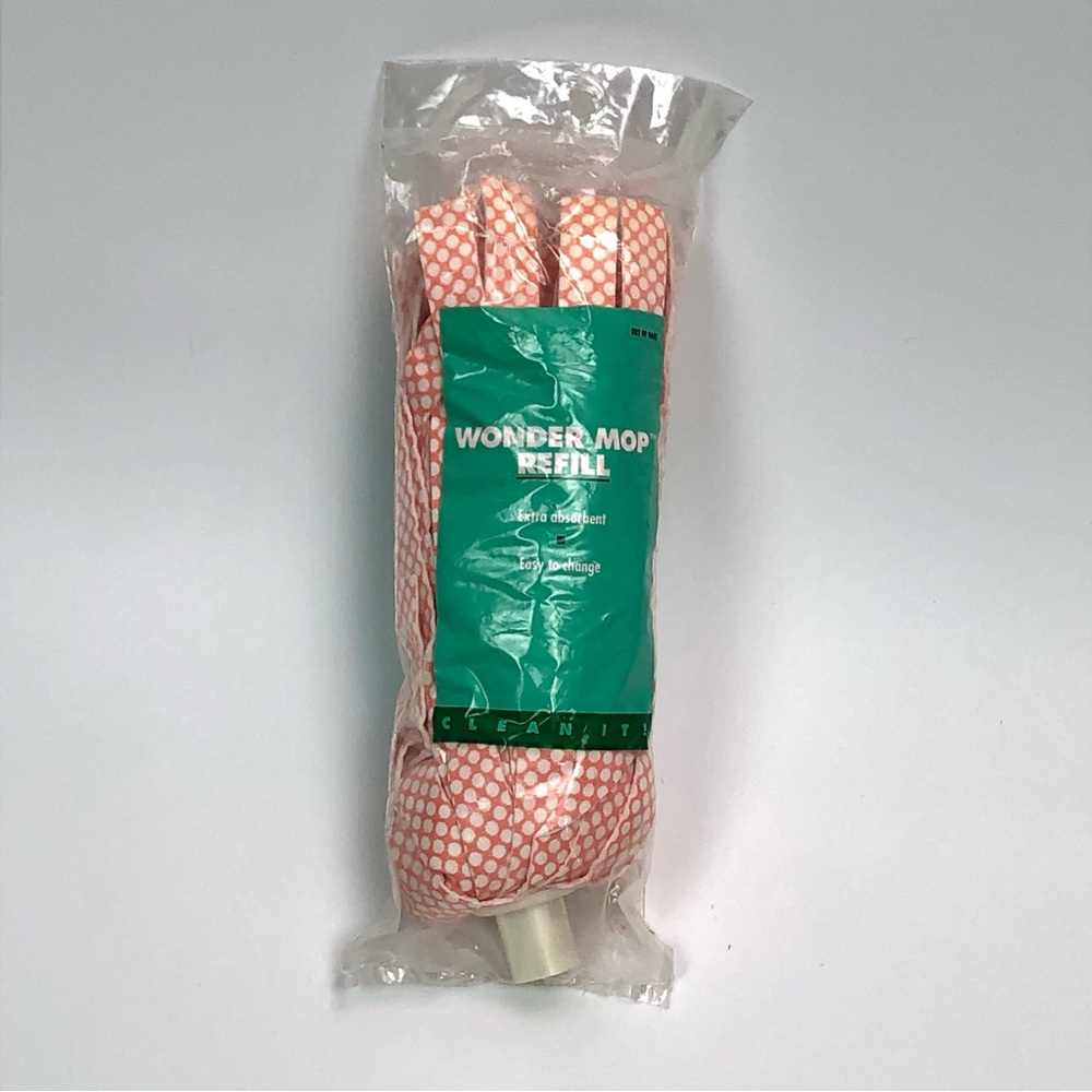 Libman Wonder Mop Refill New, Open Package 002 09 0602 Orange with White Dots